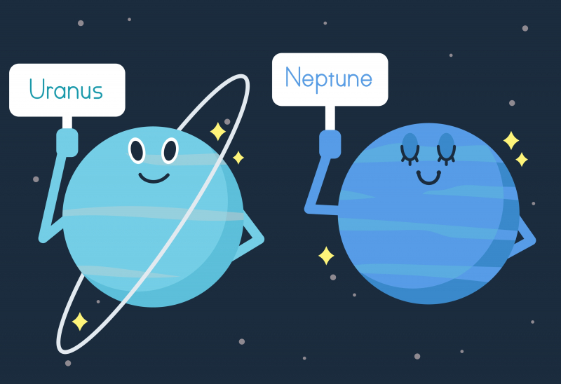 Uranus and Neptune. Credit: shutterstock.com