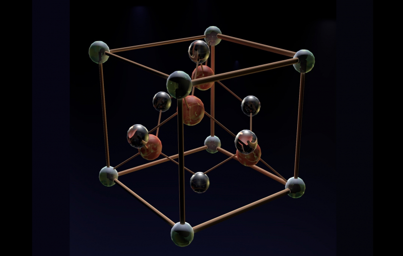 A GaAs crystal lattice. Illustration courtesy of the researchers
