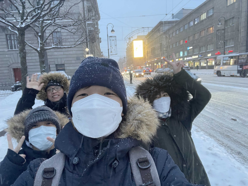 Dong enjoyed his first winter in St. Petersburg. Photo courtesy of the subject
