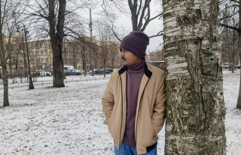 Hasan is enjoying the winter but advises everyone to take care and wrap themselves up well! Photo courtesy of the subject
