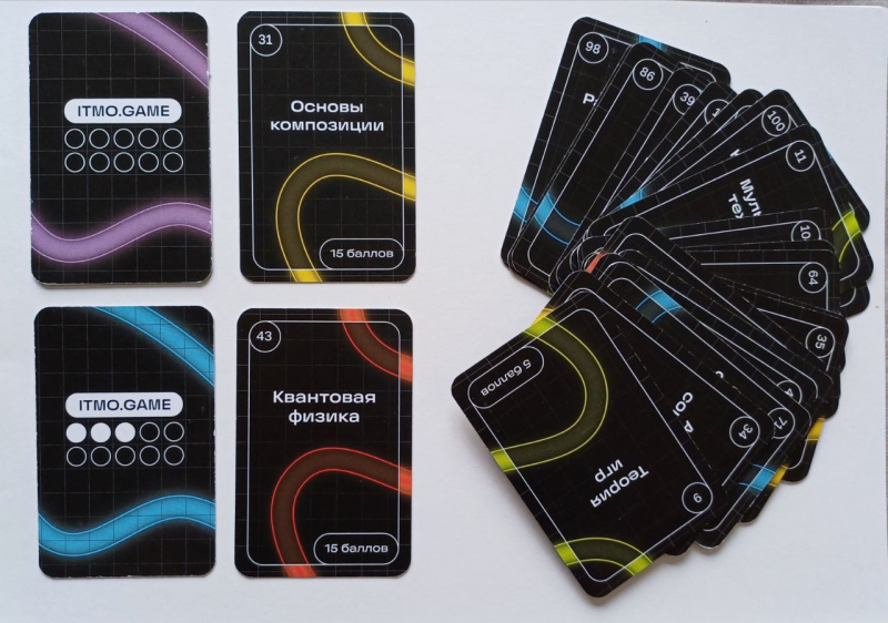 Cards from ITMO.Game. Photos courtesy of Anastasia Bogacheva
