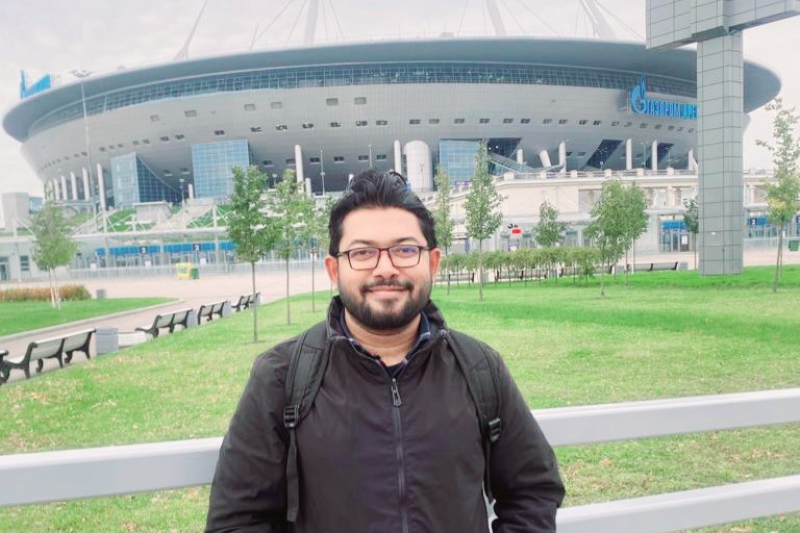 “I really enjoyed watching a football match at the Gazprom Arena,” says Md. Imran. Photo courtesy of the subject
