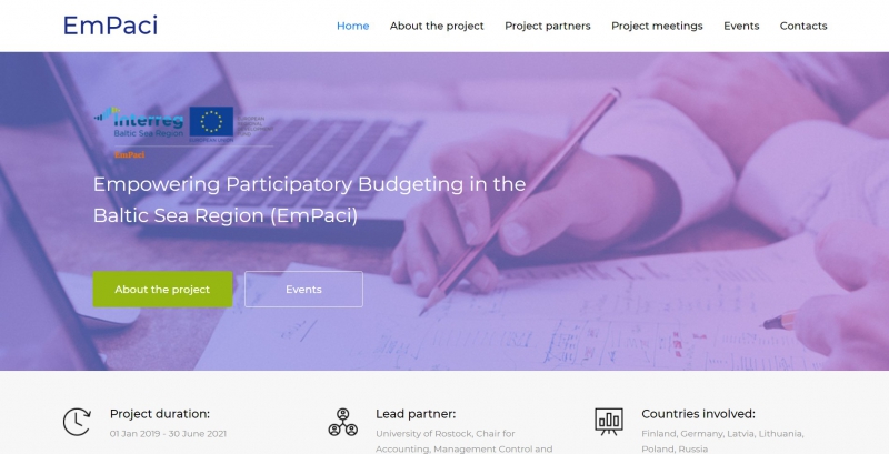 Проект «Empowering Participatory Budgeting in the Baltic Sea Region». Источник: empaci.eu