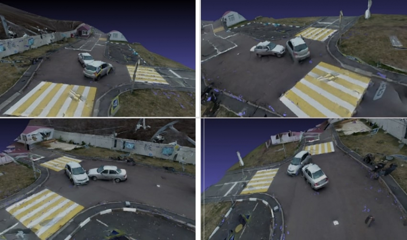 A traffic road accident model. Image provided by Prof. Basov