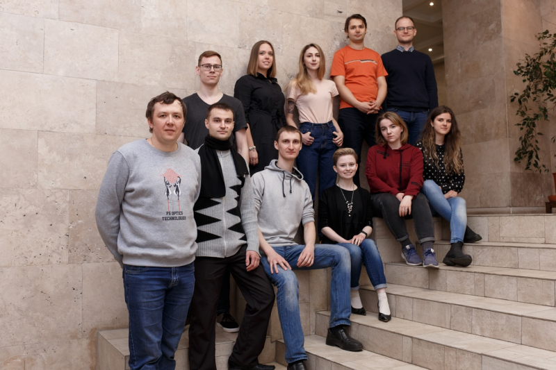 The team's experimenter scientists with the laboratory's head Anton Tsypkin