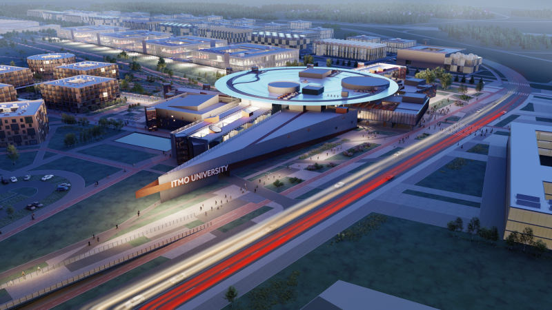 A concept design of the ITMO Highpark campus, courtesy of the architectural bureau Studio 44