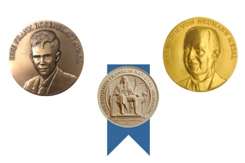Медали IEEE Frank Rosenblatt Award, Benjamin Franklin Medal, IEEE John von Neumann Medal. Источник: https://corporate-awards.ieee.org/
