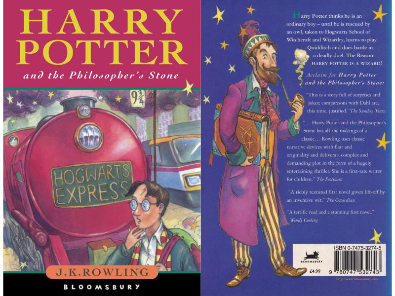 The first edition of Harry Potter and the Philosopher's Stone by J.K. Rowling. Credit: bloomsbury.com