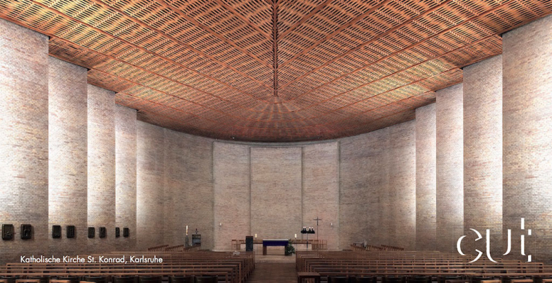Lighting solution for a church in Karlsruhe by CUT. Credit: cut-gruppe.de