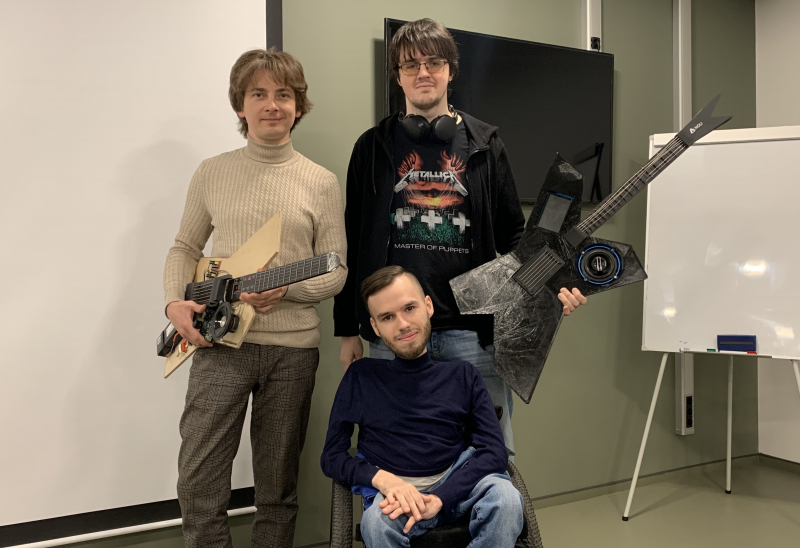 Denis Goncharov, Maksim Matveitsov, and Sergey Rodygin, a musician of the The Beatlove show