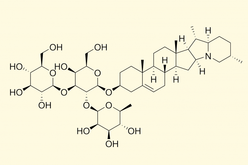 The chemical structure of alpha-solanine. Credit: Wikimedia Commons