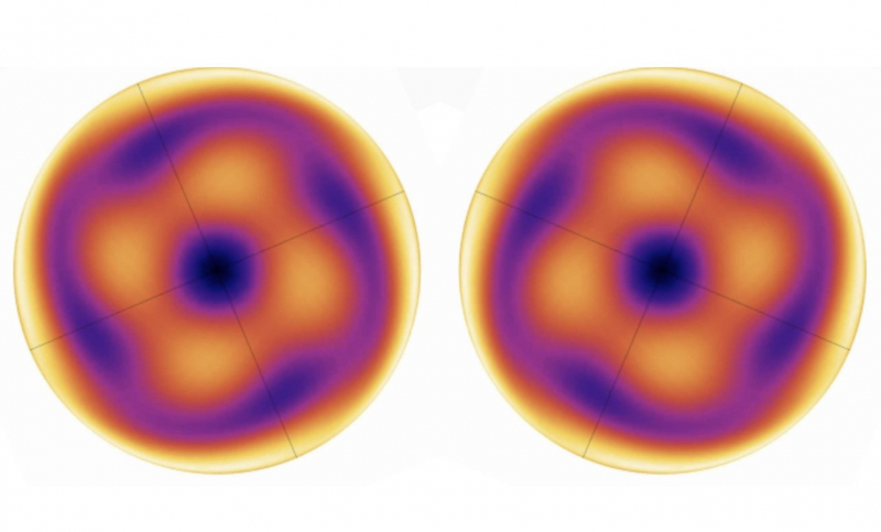Диаграмма направленности при облучении циркулярной поляризацией в двух случаях. Иллюстрация из статьи в журнале Nano Letters
