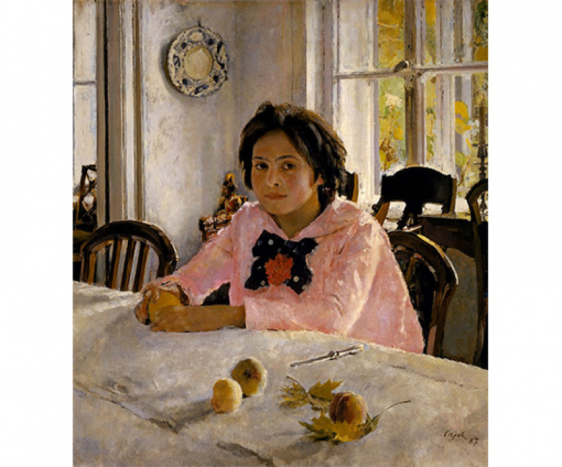 The Girl with Peaches (Portrait of V.S. Mamontova) (1887) by Valentin Serov. Tretyakov Gallery, Moscow, Russia. Credit: Wikimedia Commons
