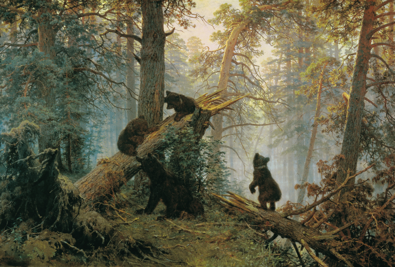Morning in a Pine Forest (1889) by Ivan Shishkin and Konstantin Savitsky. Tretyakov Gallery, Moscow, Russia. Credit: Wikimedia Commons
