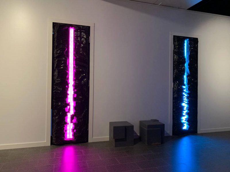 The glowing doors of the fortune-telling AI. Photo courtesy of the author
