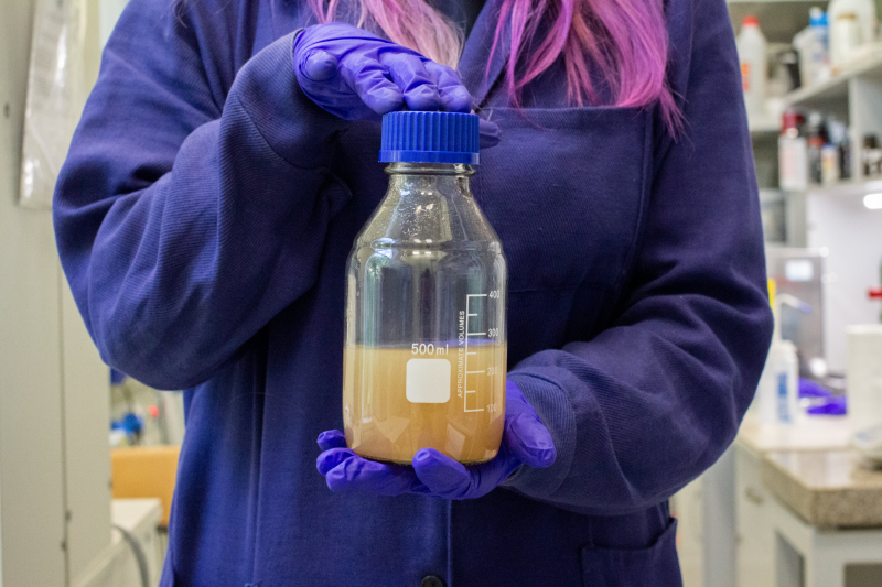 The nanoparticle paste developed by the researchers. Photo by Ekaterina Shevyreva, ITMO.NEWS
