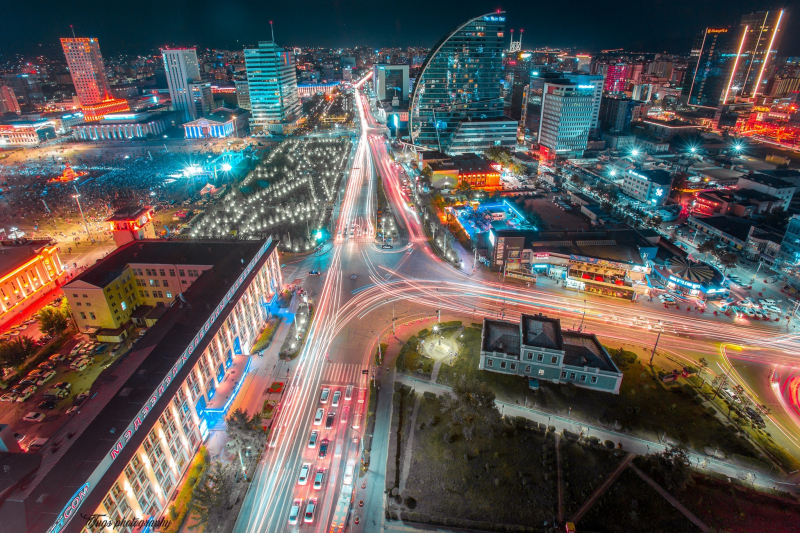 A busy night in Ulaanbaatar. Photo courtesy of the subject
