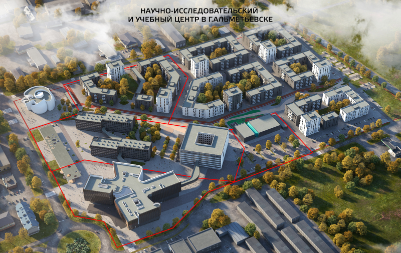 Схема проекта научно-исследовательского и учебного центра в Альметьевске. Изображение предоставлено пресс-службой АГНИ
