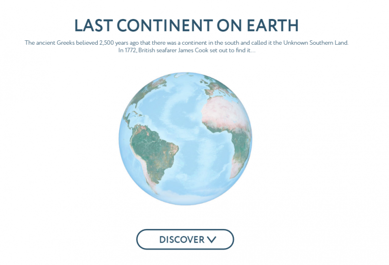 The homepage of the Antarctica project. Credit: ria.ru
