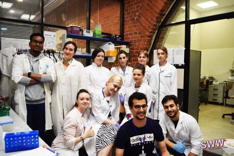 “My lab members have become my family,” says Moustapha. Credit: SCAMT

