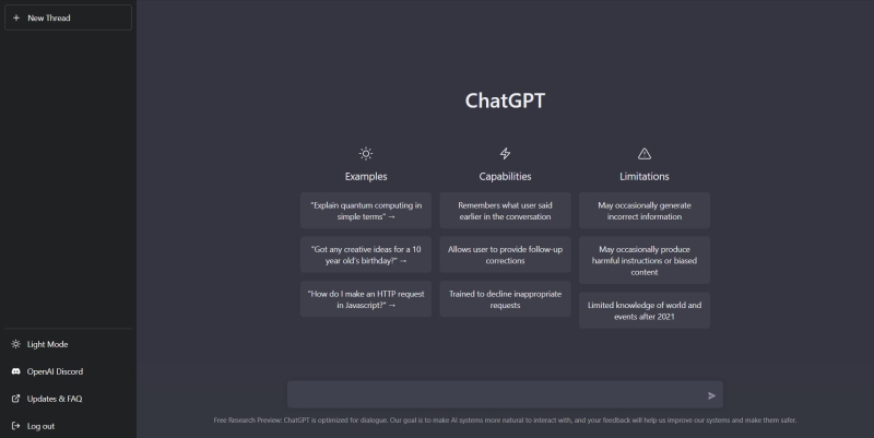 ChatGPT homepage. Credit: Nið ricsað // Wikimedia Commons // CC BY-CA 4.0 
