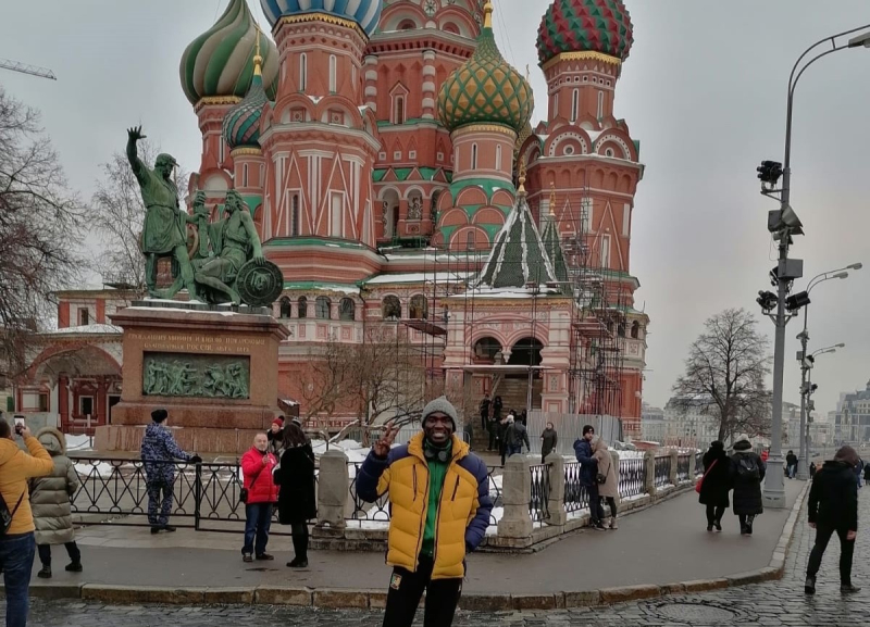 Donald at Moscow’s famous St. Basil’s Cathedral. Photo courtesy of the subject
