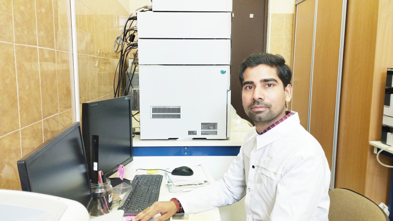 Pankaj at a biotech lab at ITMO. Photo courtesy of the subject
