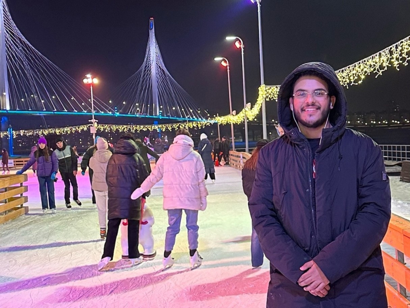 Tameem at an ice skating rink in St. Petersburg. Photo courtesy of the subject
