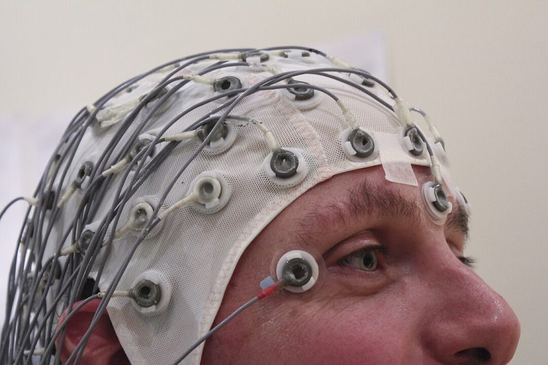 EEG cap. Credit: Chris Hope / Wikimedia Commons / CC BY 2.0
