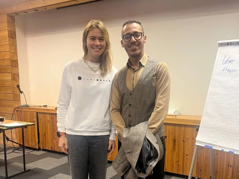 Houssam with ITMO’s Director for Strategic Development Daria Kozlova. Photo courtesy of the subject

 
