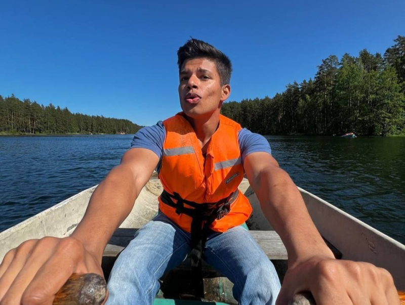 Rishabh at ITMO’s outdoor camp Yagodnoe. Photo courtesy of the subject
