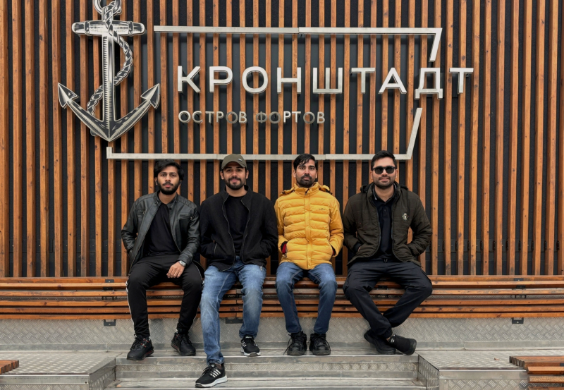 Muhammad-Bilal Muhiuddin with his friends in Kronstadt. Photo courtesy of the subject
