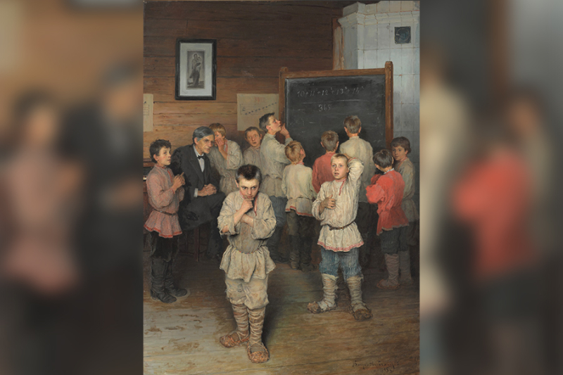 Mental Arithmetic. In S. Rachinsky’s Free School by Nikolay Bogdanov-Belsky, 1895, State Tretyakov Gallery (Moscow, Russia). Credit: Tretyakov Gallery / Wikimedia Commons (public domain)
