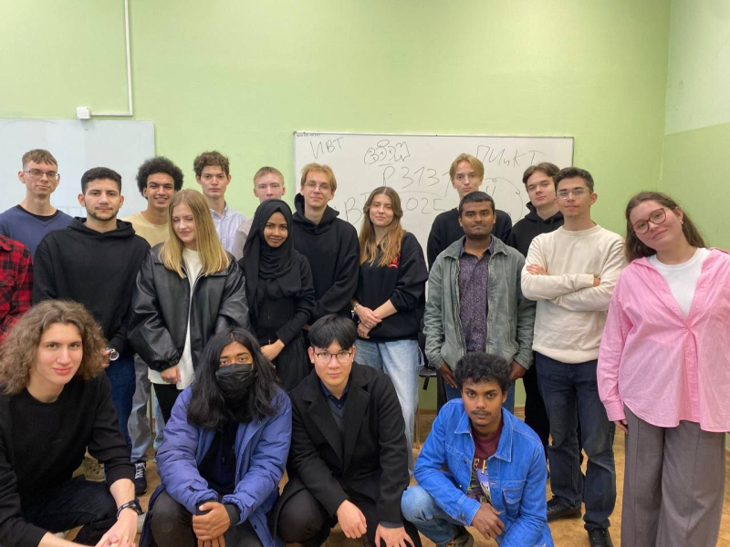 Tamim with his friends at ITMO. Photo courtesy of the subject
