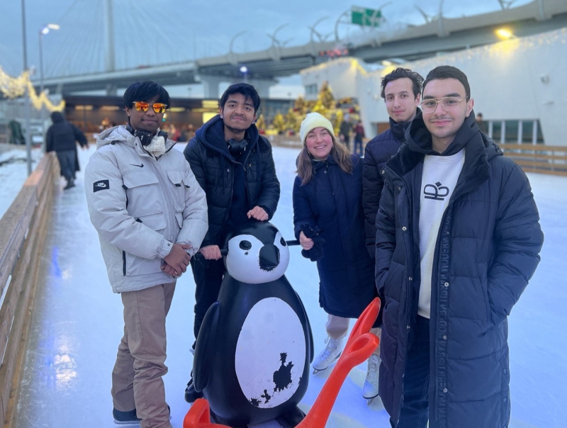 Remo with his friends and a teacher from the Foundation Program. Photo courtesy of the subject
