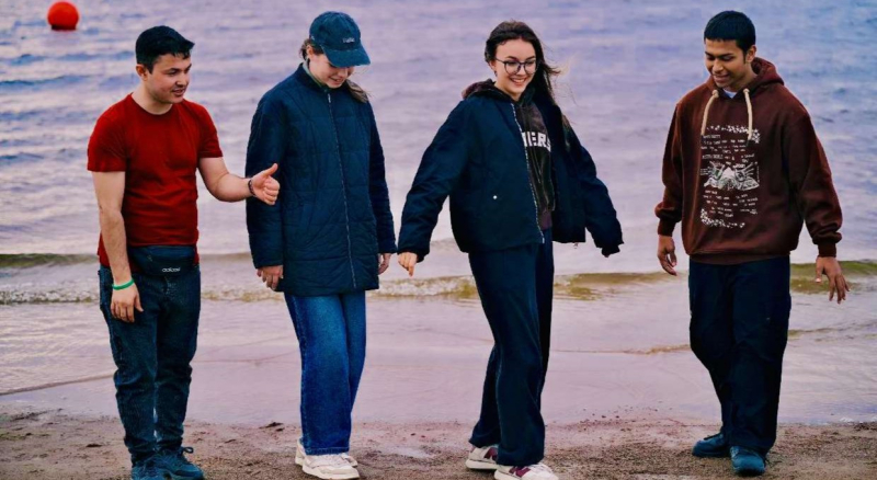 Suraj with his friends in St. Petersburg. Photo courtesy of the subject
