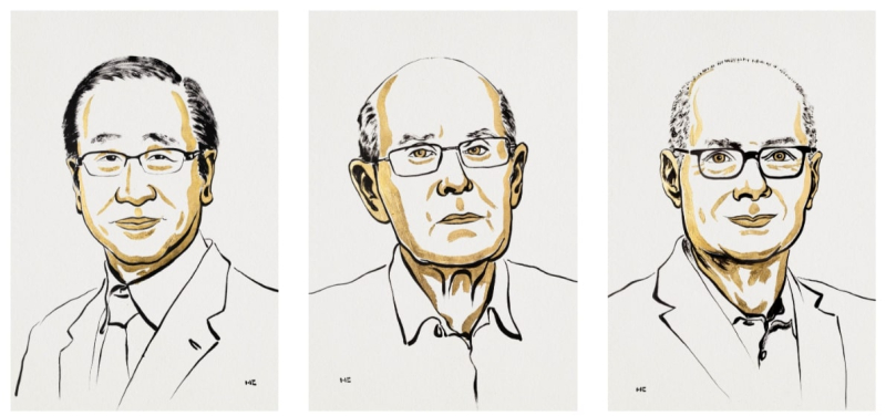 Susumu Kitagawa, Richard Robson, and Omar M. Yaghi. Credit: nobelprize.org
