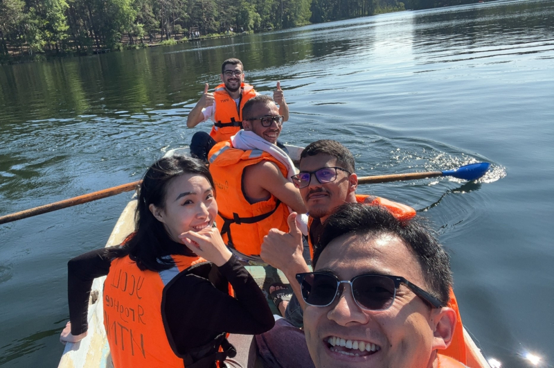 With friends at Yagodnoe. Photo courtesy of the subject

 
