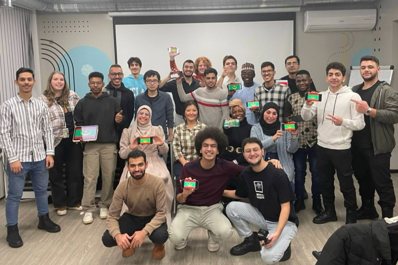 Ahmed with his friends at ITMO at the Mauritania Culture Night. Photo courtesy of the subject
