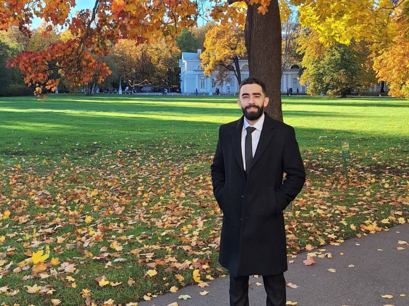 Hadi, enjoying the fall season in St. Petersburg. Photo courtesy of the subject
