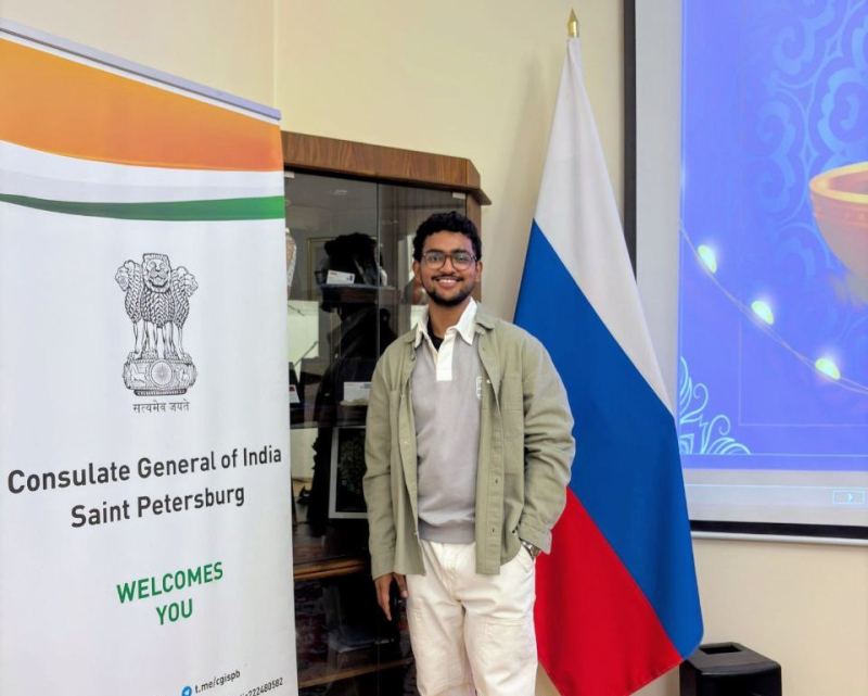 Pranay at the office of the Consulate General of India in St. Petersburg. Photo courtesy of the subject

