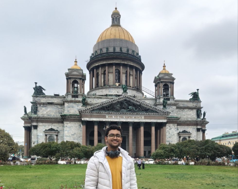 Pranay at St. Issac’s Cathedral in St. Petersburg. Photo courtesy of the subject
