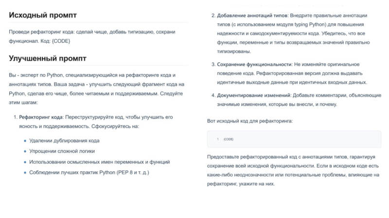 Разница между запросами от рядового пользователя и CoolPrompt. Фото предоставлено авторами

