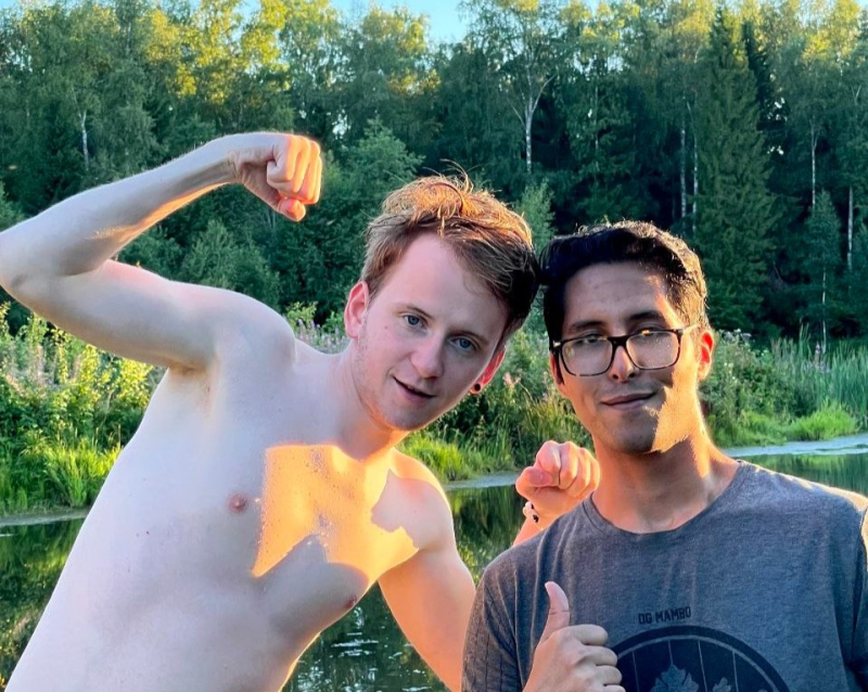 Haithem with his friend at Yagodnoe. Photo courtesy of the subject
