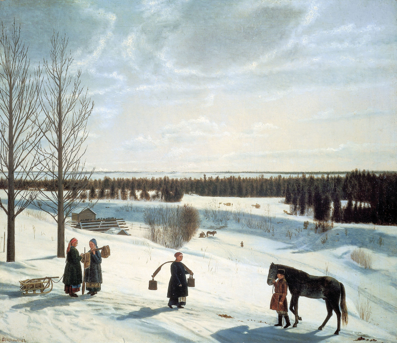 Winter Landscape (Russian Winter) by Nikifor Krylov, 1827, State Russian Museum (St. Petersburg, Russia). Credit: bibliotekar.ru / Wikimedia Commons (public domain) / CC-PD-Mark
