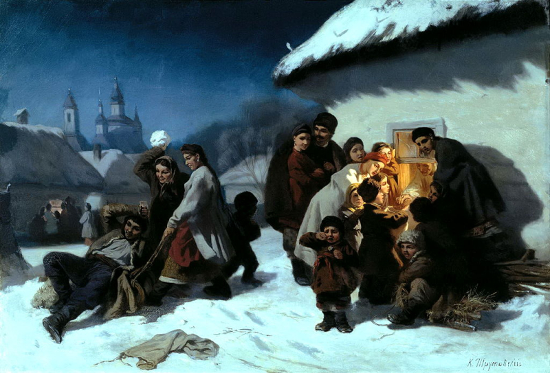 Kolyadki by Konstantin Trutovsky, ca. 1864,&nbsp; State Russian Museum (St. Petersburg, Russia). Credit: art-catalog.ru / Wikimedia Commons (public domain) / CC-PD-Mark
