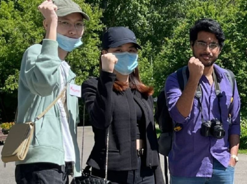 Soham with his friends in Russia. Photo courtesy of the subject
