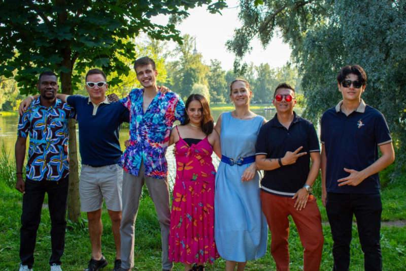 Daniel with his friends in St. Petersburg. Photo courtesy of the subject
