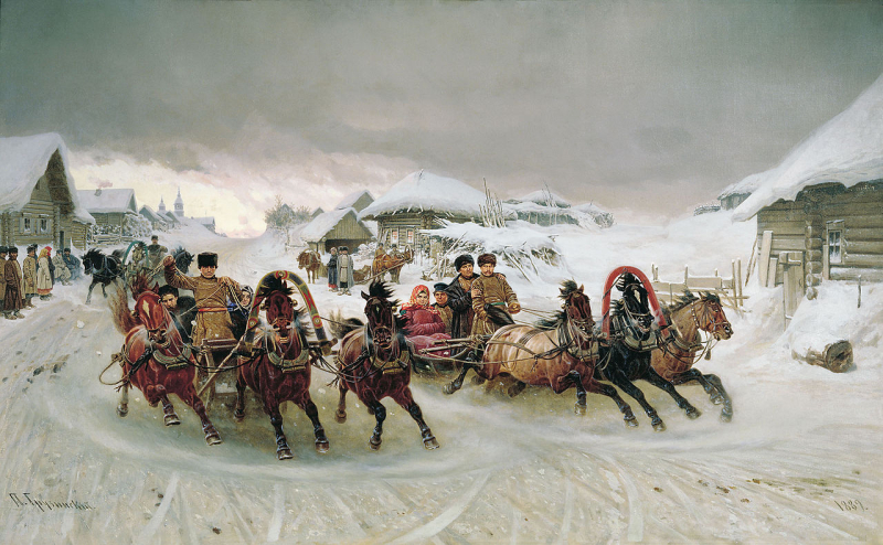 Maslenitsa by Pyotr Gruzinsky, 1889, State Russian Museum (St. Petersburg, Russia). Credit: State Russian Museum / Wikimedia Commons (public domain) / CC-PD-Mark
