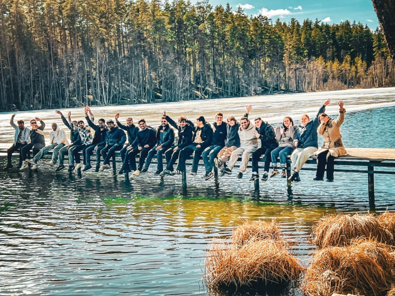 Shajee Raza with his friends at Yagodnoe. Photo courtesy of the subject
